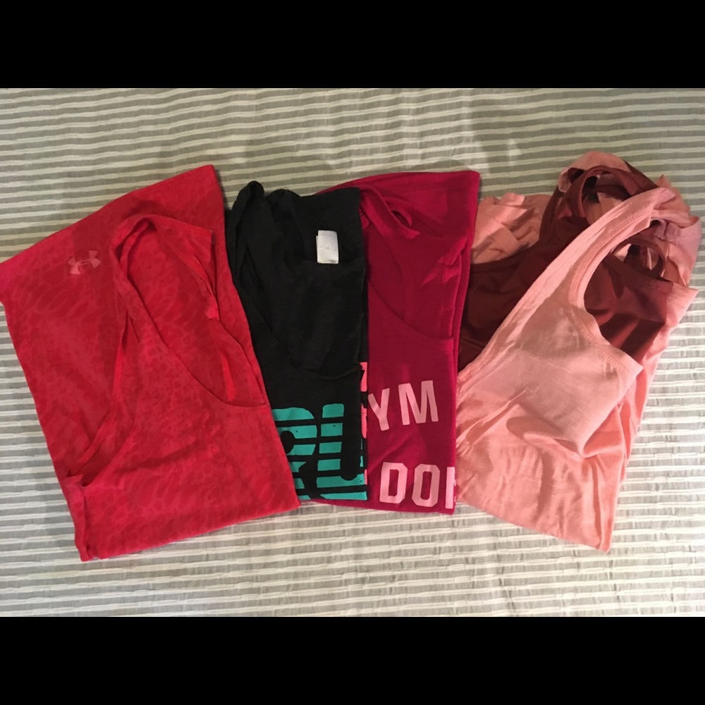 Four Workout Tank Tops Size Medium